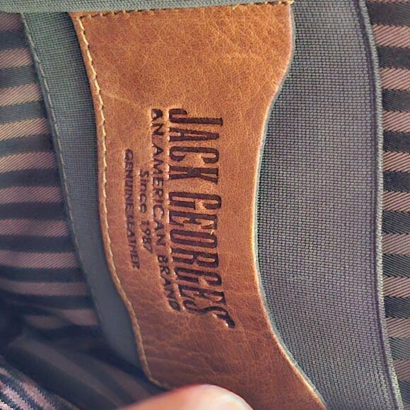 EUC JACK GEORGES VOYAGER GENUINE LEATHER BROWN ADJUSTABLE BACKPACK CROSSBODY main image 9
